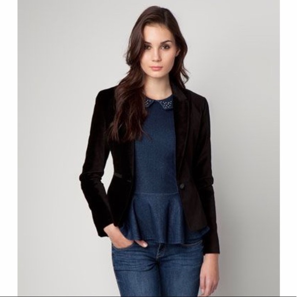 Bershka Jackets & Blazers - BERSHKA Collection Black Velvet Blazer